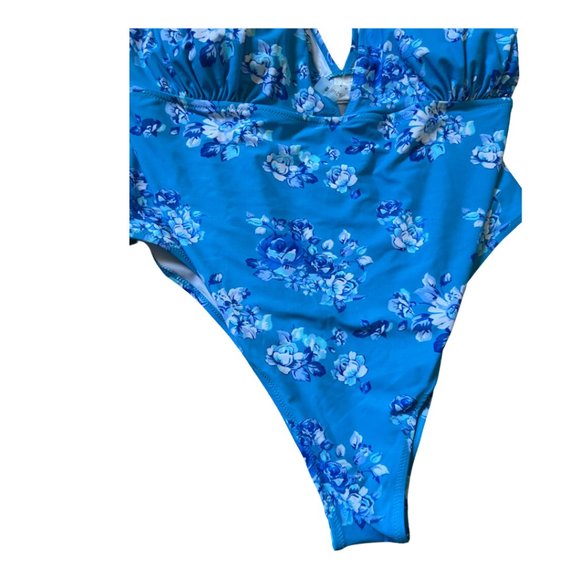 4X NWT Sexy Swimsuit Cupshe blue plunge front - Picture 6 of 7